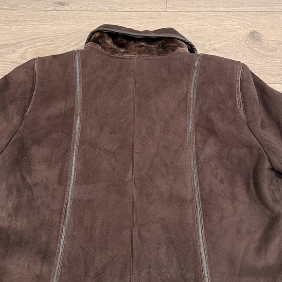 EXCELLED Collection Brown Faux Suede Button Up Long Sleeve Jacket Coat Size‎ XL - Picture 6 of 13